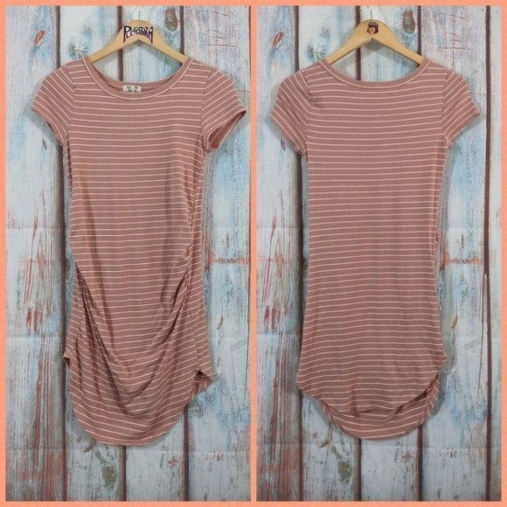 Striped Maternity Tee Peach S